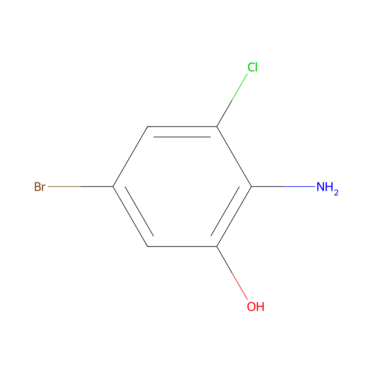 2-Amino-5-bromo-3-chlorophenol molecular structure, CAS 1426320-93-5