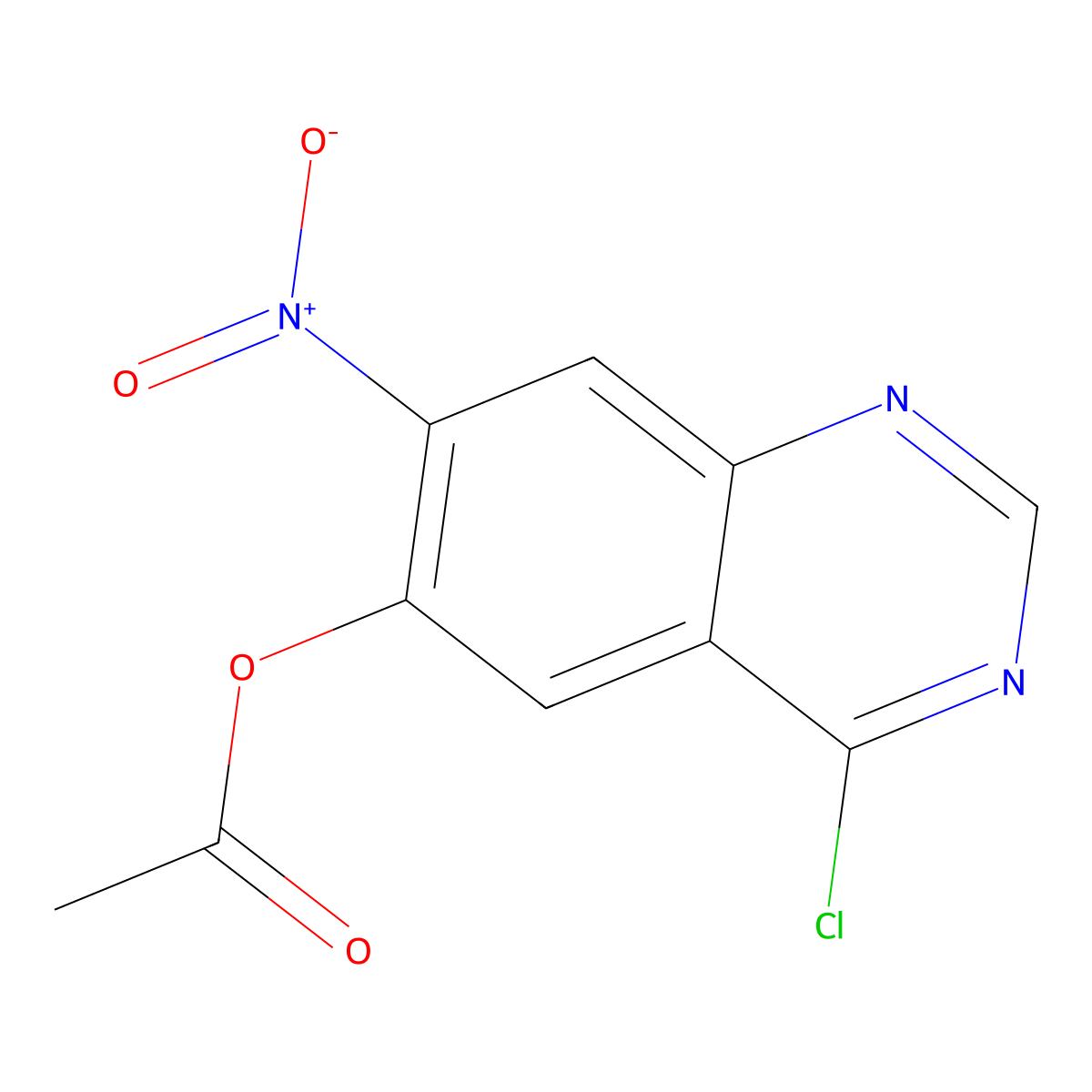 4-Chloro-7-nitroquinazolin-6-yl acetate molecular structure, CAS 1426325-69-0
