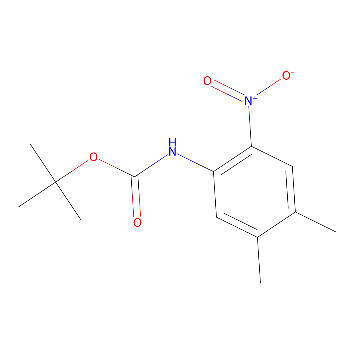 tert-butyl N-(4,5-dimethyl-2-nitrophenyl)carbamate molecular structure, CAS 1426329-10-3