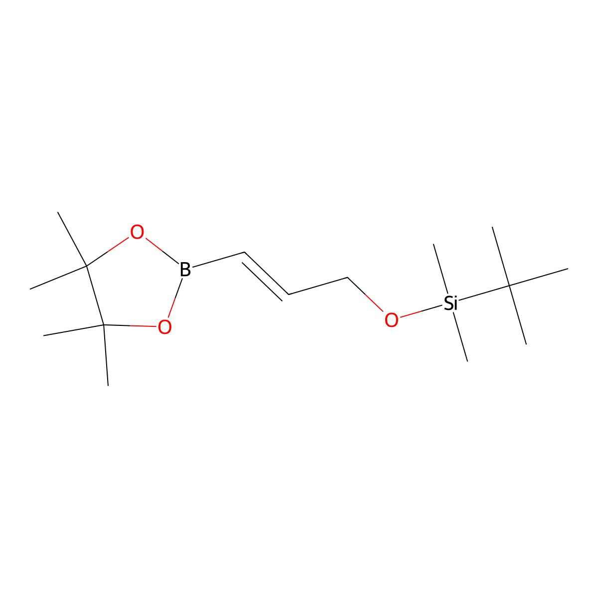 tert-butyldimethyl(((2E)-3-(4,4,5,5-tetramethyl-1,3,2-dioxaborolan-2-yl)prop-2-en-1-yl)oxy)silane molecular structure, CAS 1426333-09-6