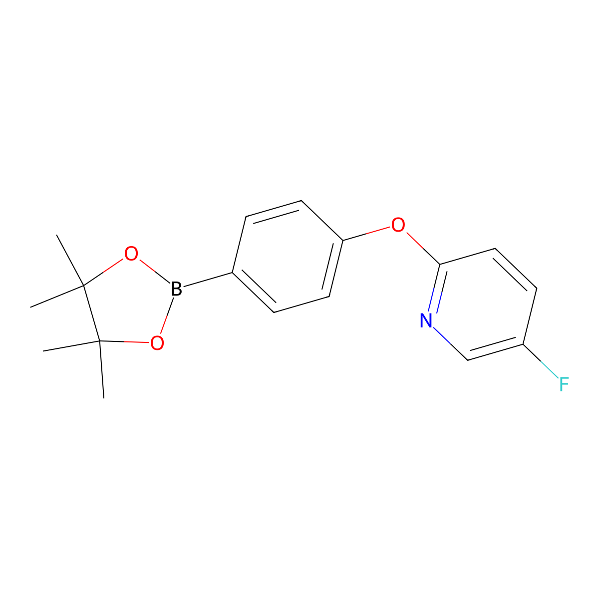 5-Fluoro-2-[4-(4,4,5,5-tetramethyl-1,3,2-dioxaborolan-2-yl)phenoxy]pyridine molecular structure, CAS 1426337-01-0