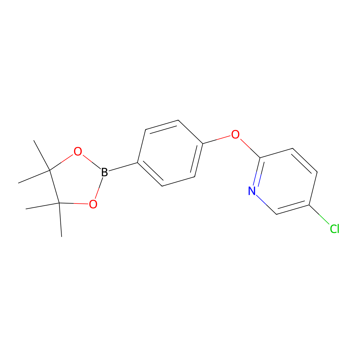 5-Chloro-2-[4-(tetramethyl-1,3,2-dioxaborolan-2-yl)phenoxy]pyridine molecular structure, CAS 1426337-02-1