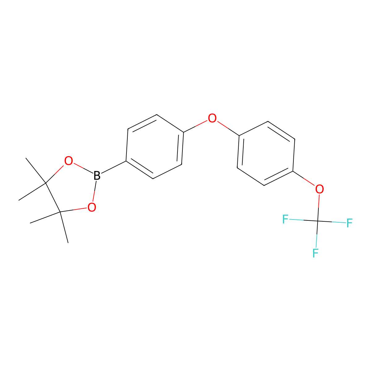 4,4,5,5-Tetramethyl-2-[4-[4-(trifluoromethoxy)phenoxy]phenyl]-1,3,2-dioxaborolane molecular structure, CAS 1426337-32-7