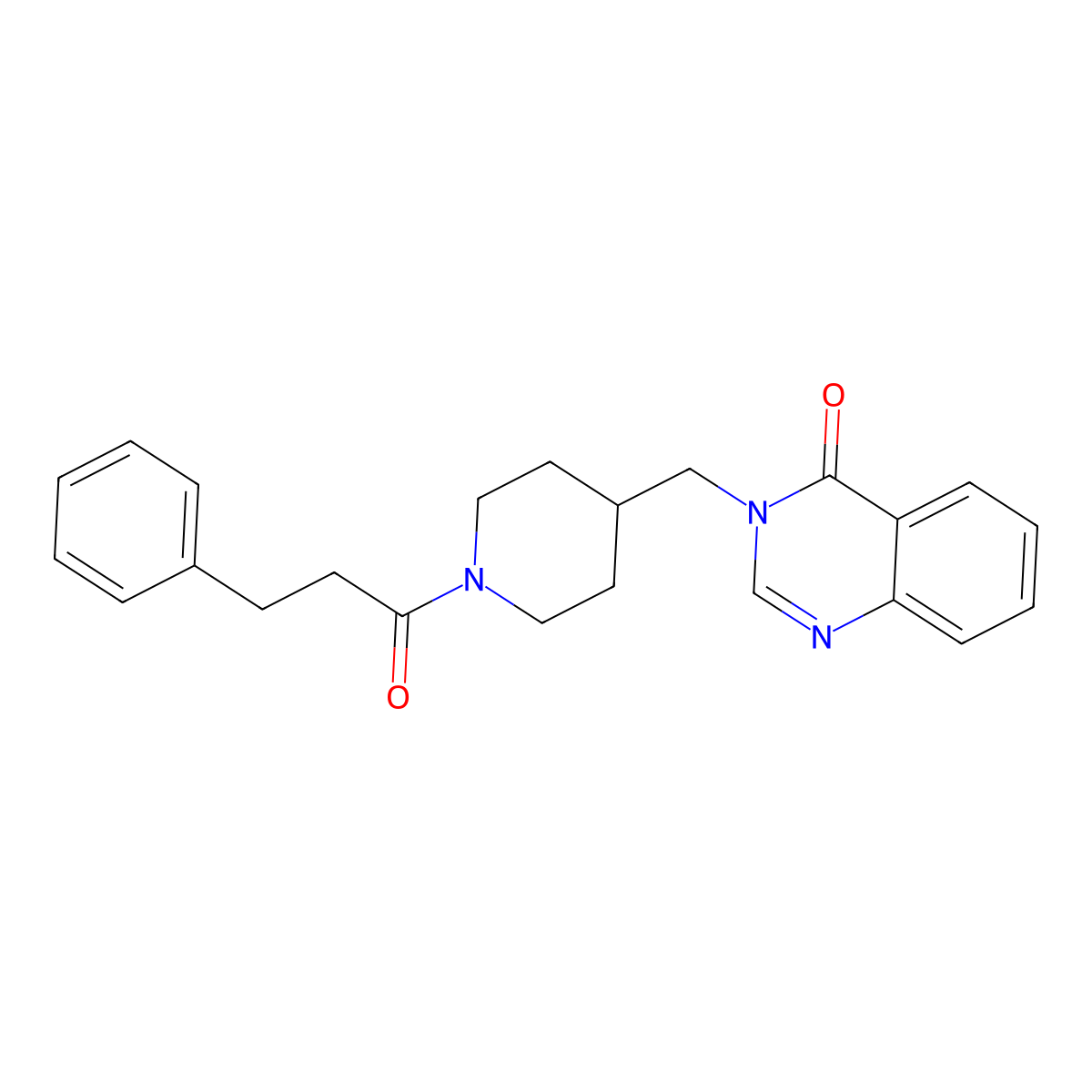 3-{[1-(3-Phenylpropanoyl)piperidin-4-yl]methyl}-3,4-dihydroquinazolin-4-one molecular structure, CAS 1426339-07-2