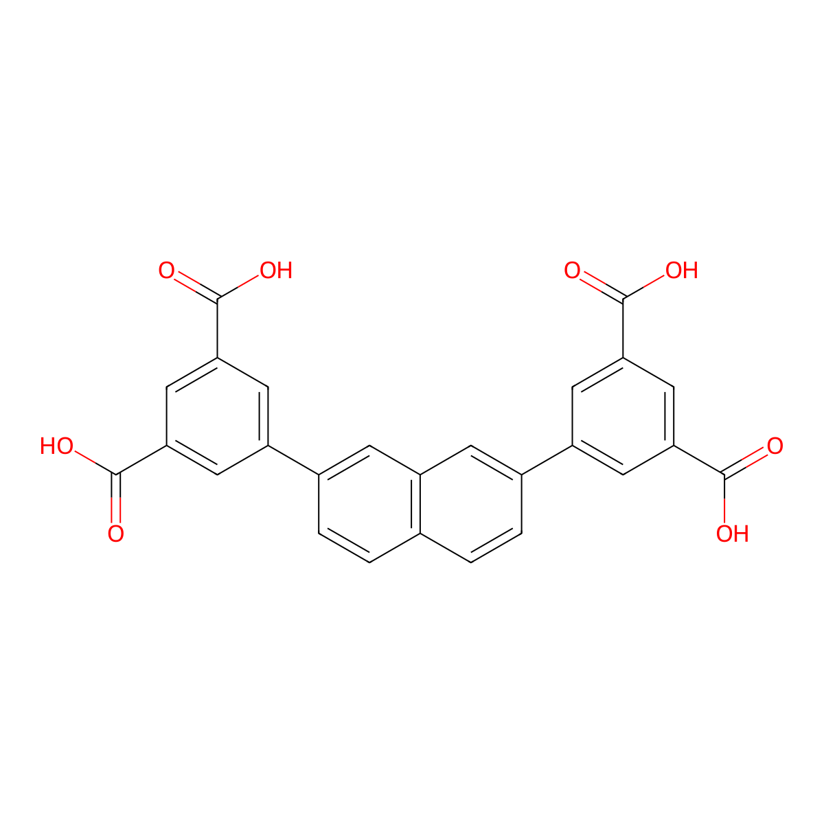 5,5'-(Naphthalene-2,7-diyl)diisophthalic acid molecular structure, CAS 1426343-45-4