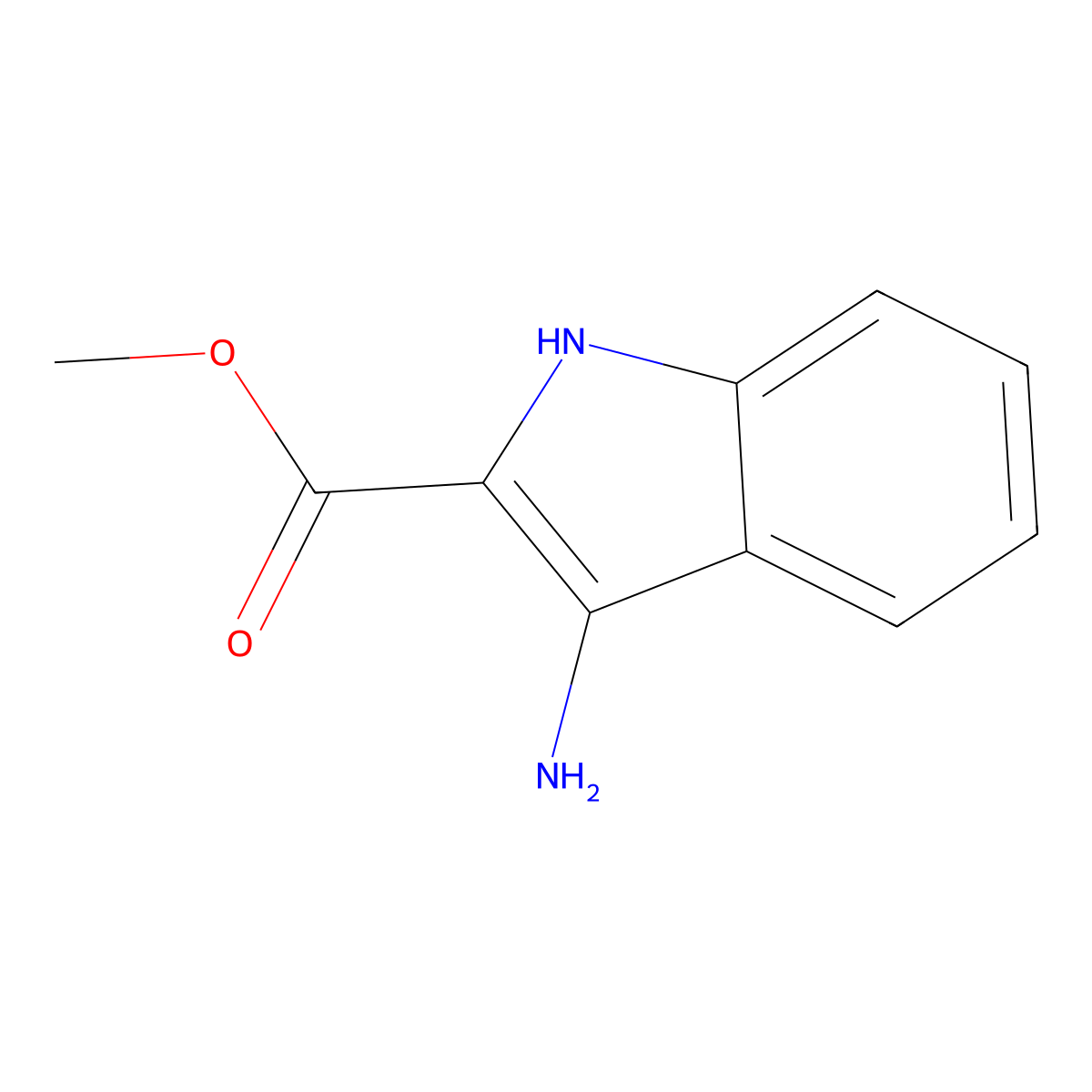 methyl 3-amino-1H-indole-2-carboxylate molecular structure, CAS 142641-33-6