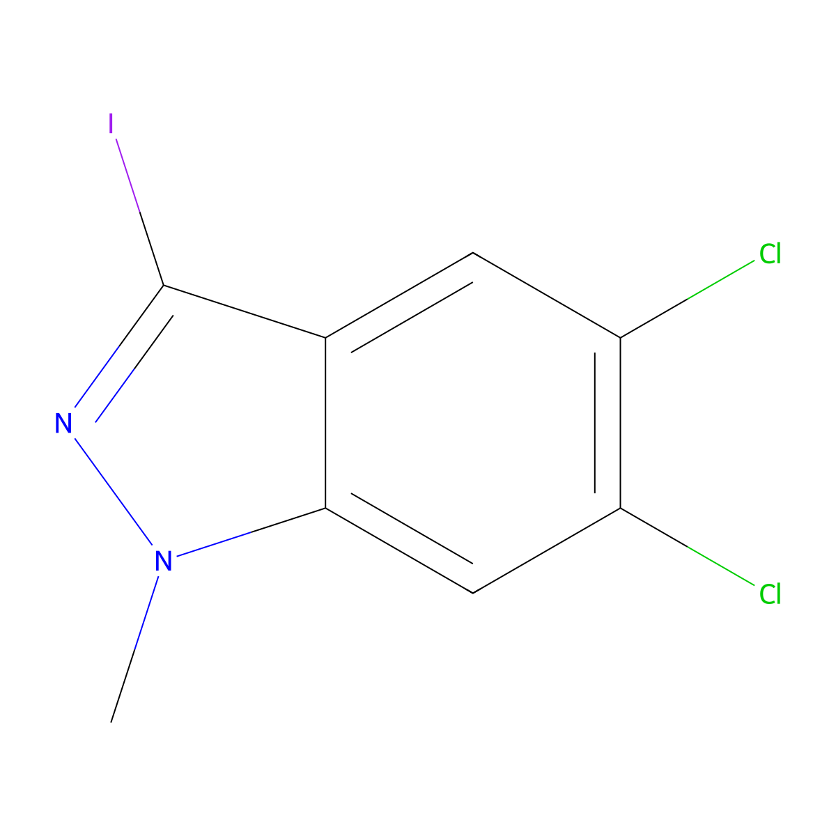 5,6-dichloro-3-iodo-1-methyl-1H-indazole molecular structure, CAS 1426421-77-3