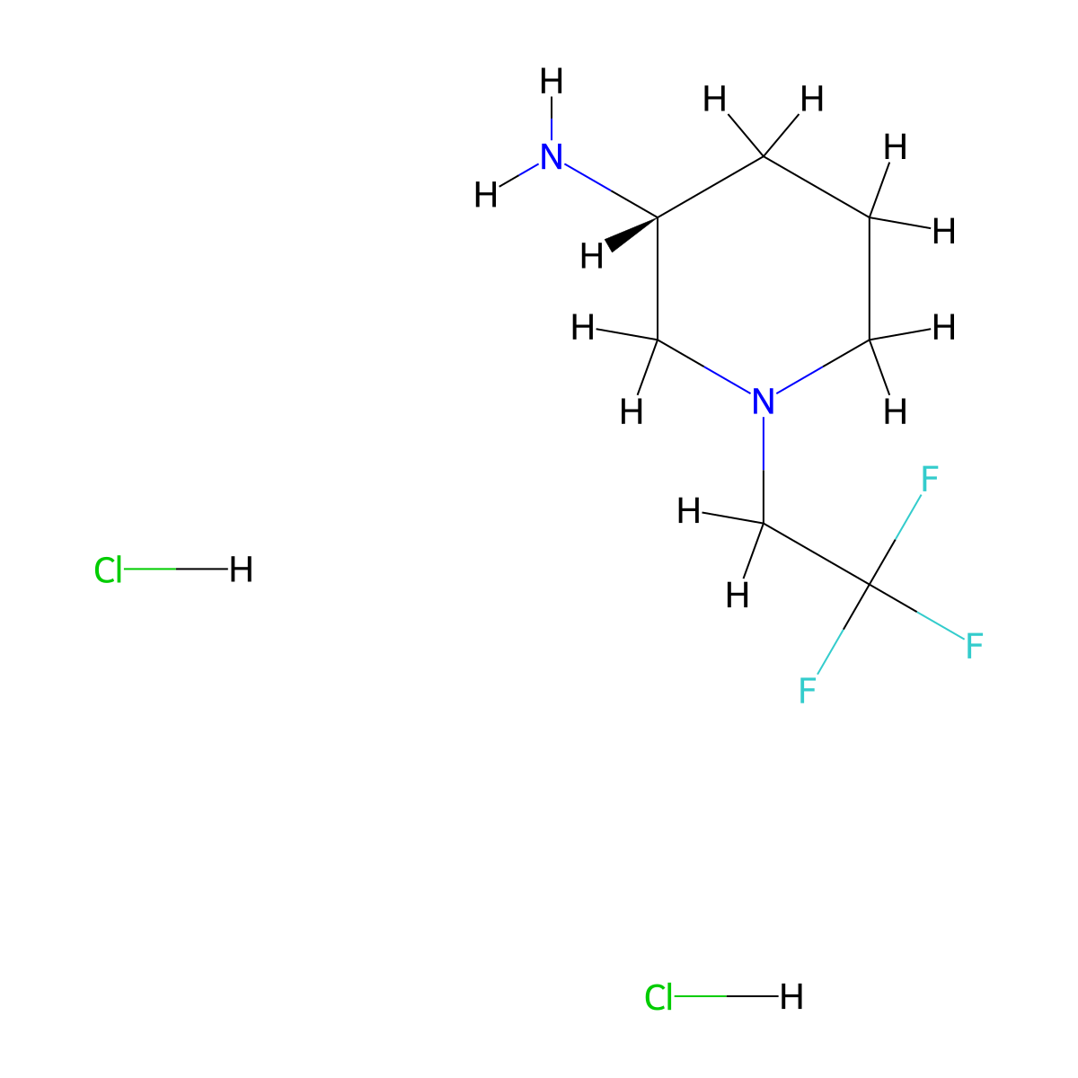 (R)-1-(2,2,2-trifluoroethyl)piperidin-3-amine dihydrochloride molecular structure, CAS 1426422-82-3