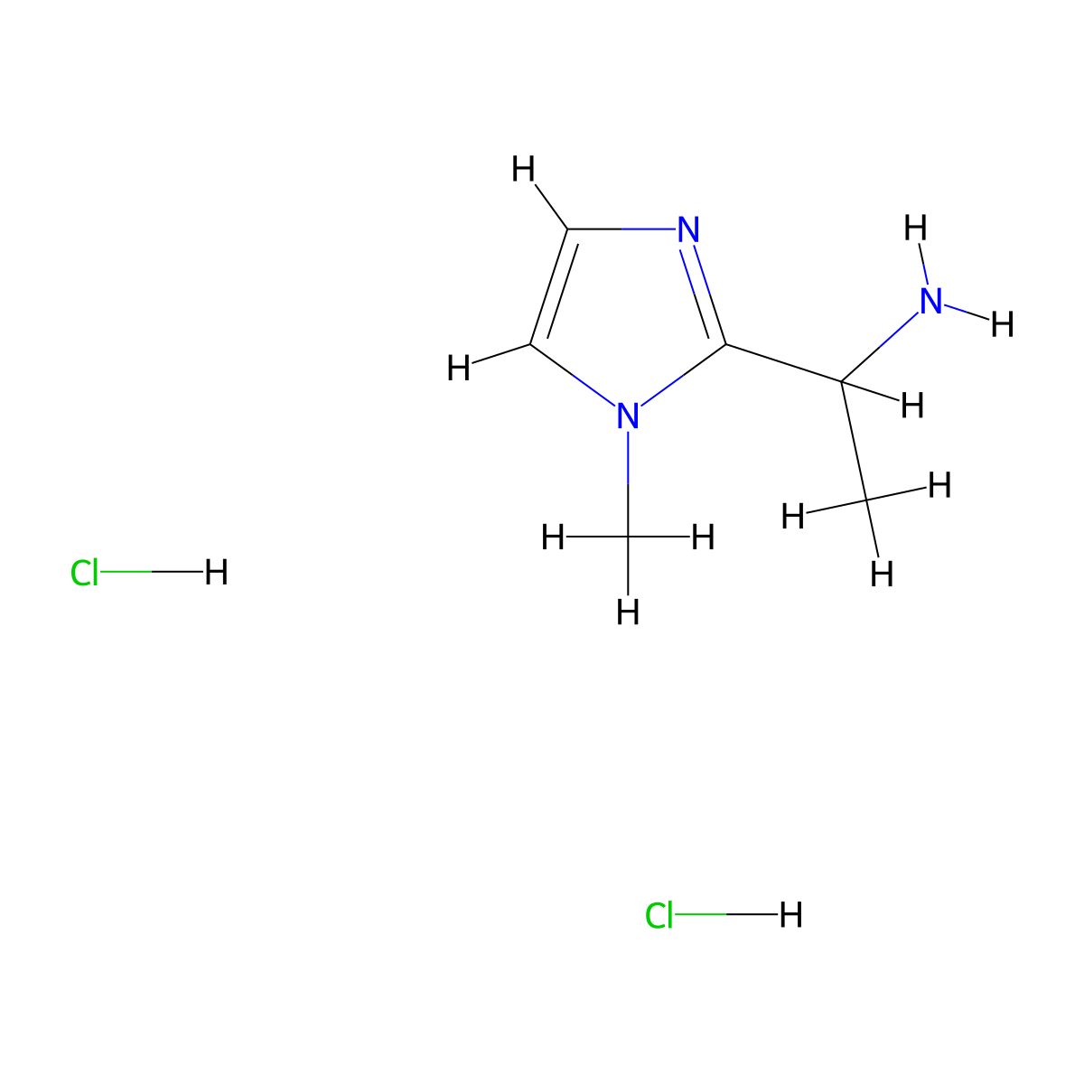 1-(1-methyl-1H-imidazol-2-yl)ethan-1-amine dihydrochloride molecular structure, CAS 1426423-09-7