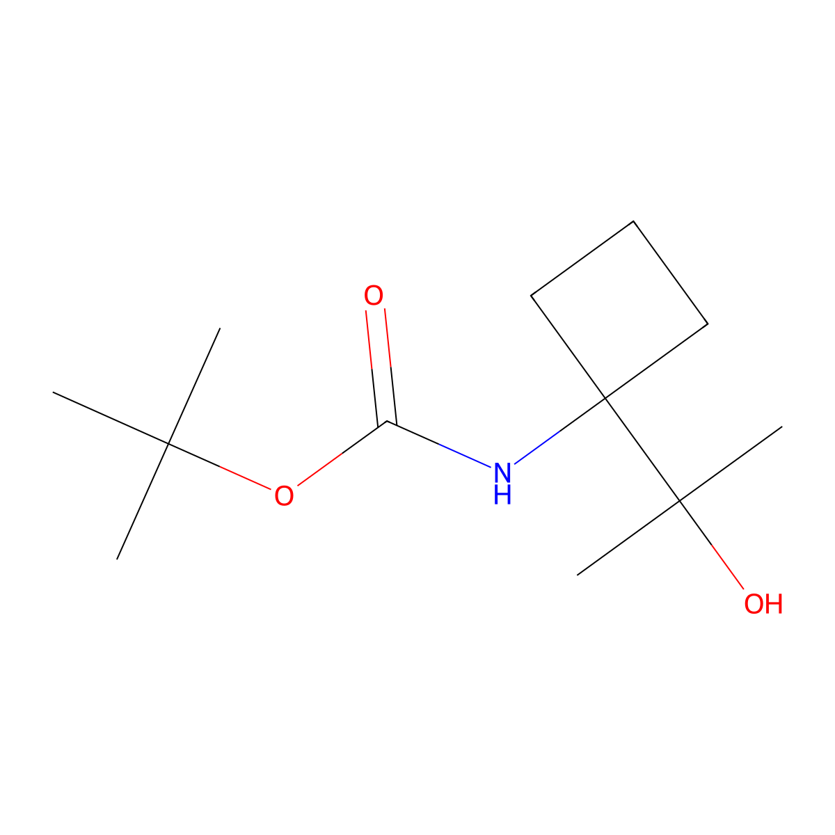 tert-butyl N-[1-(2-hydroxypropan-2-yl)cyclobutyl]carbamate molecular structure, CAS 1426423-60-0