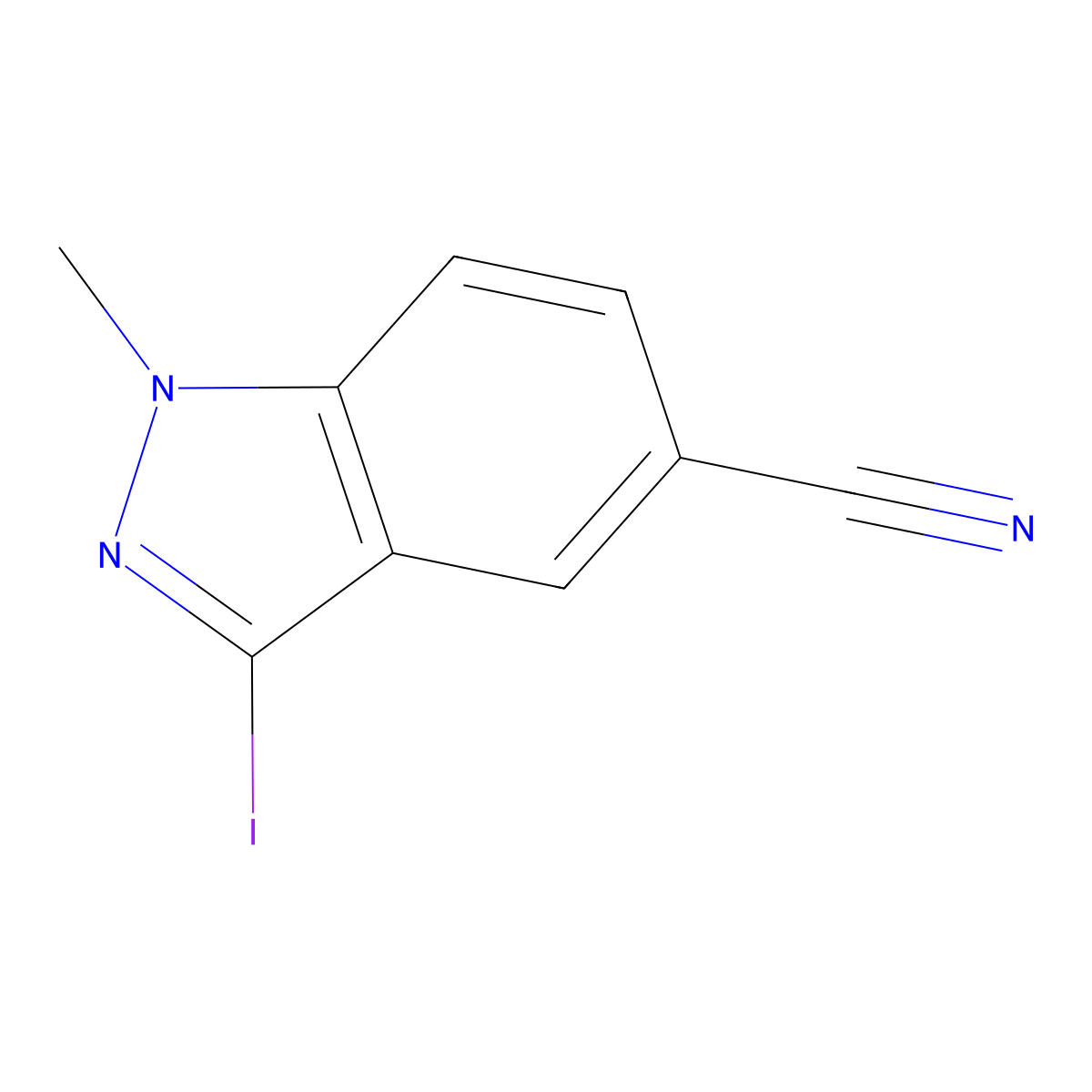 3-iodo-1-methyl-1H-indazole-5-carbonitrile molecular structure, CAS 1426423-63-3