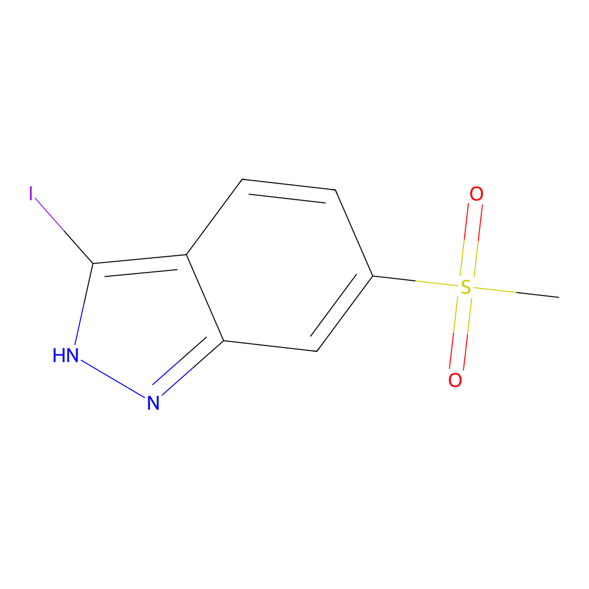 3-Iodo-6-(methylsulfonyl)-1H-indazole molecular structure, CAS 1426423-77-9