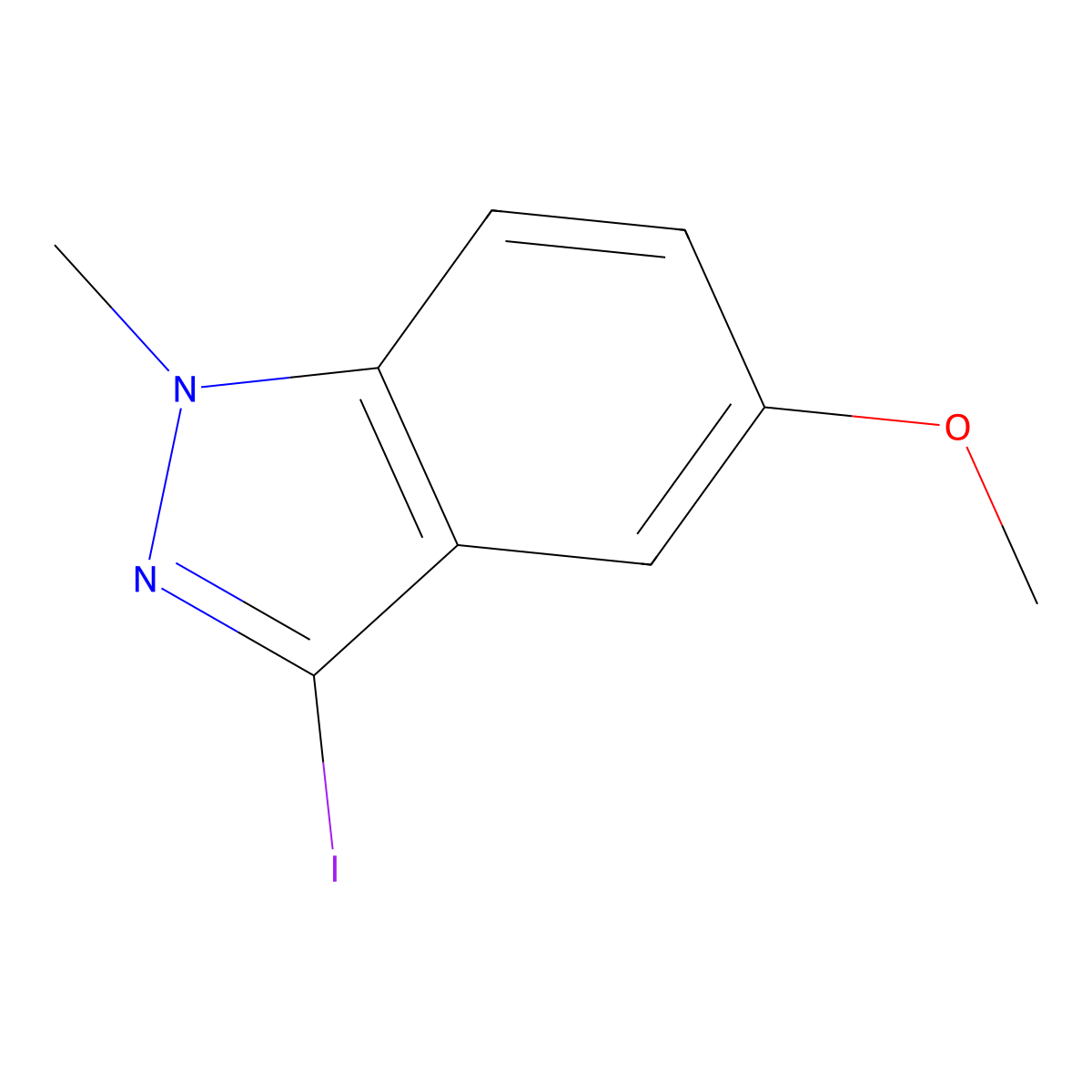 3-Iodo-5-methoxy-1-methyl-1H-indazole molecular structure, CAS 1426424-07-8