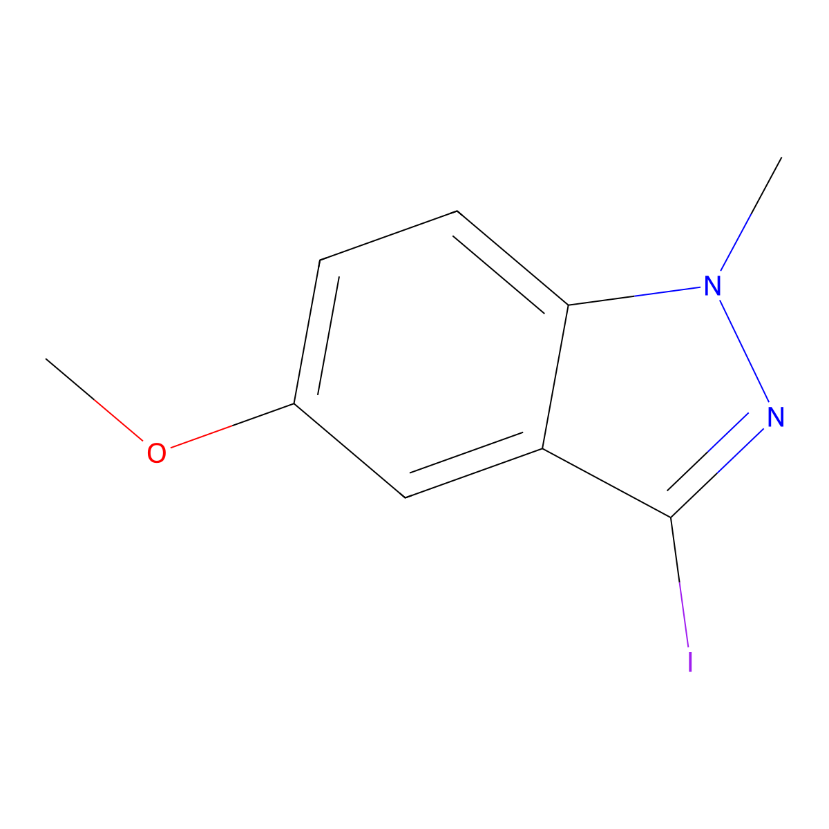3-Iodo-5-methoxy-1-methyl-1H-indazole molecular structure, CAS 1426424-07-8