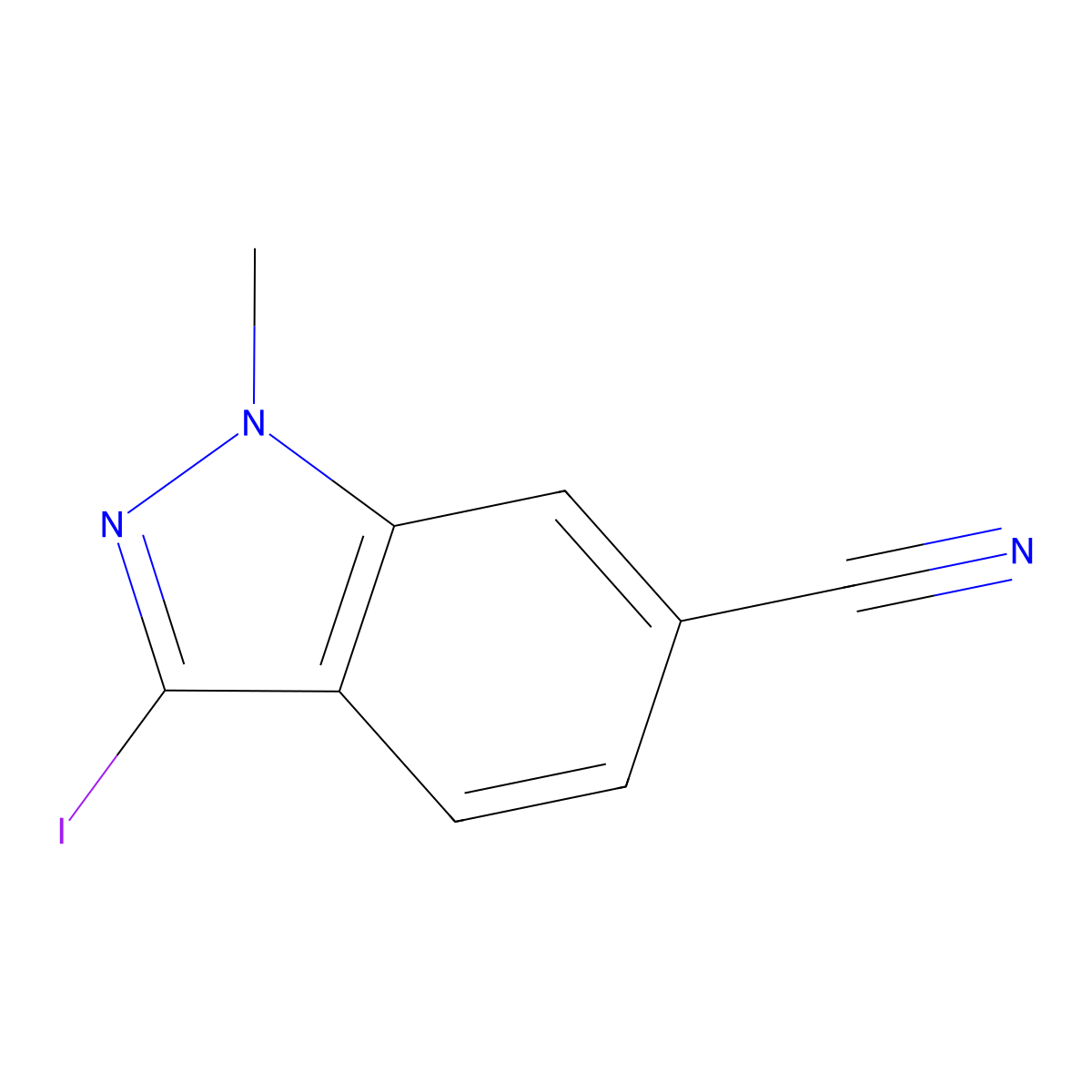 3-Iodo-1-methyl-1H-indazole-6-carbonitrile molecular structure, CAS 1426425-00-4