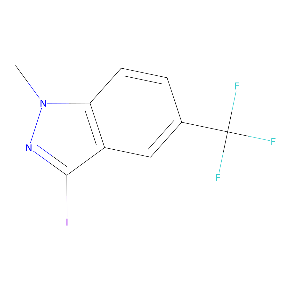 3-iodo-1-methyl-5-(trifluoromethyl)-1H-indazole molecular structure, CAS 1426425-20-8
