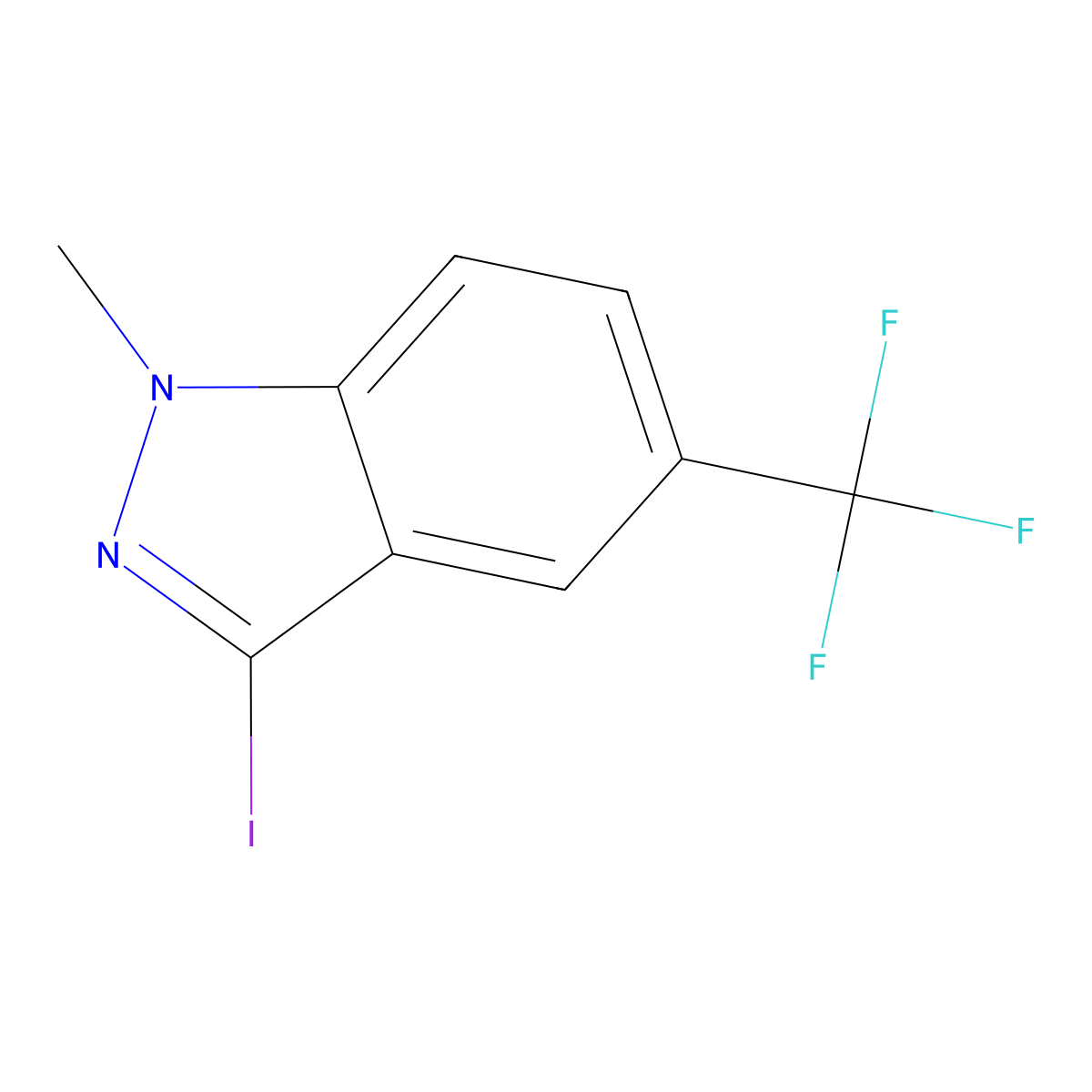 3-iodo-1-methyl-5-(trifluoromethyl)-1H-indazole molecular structure, CAS 1426425-20-8