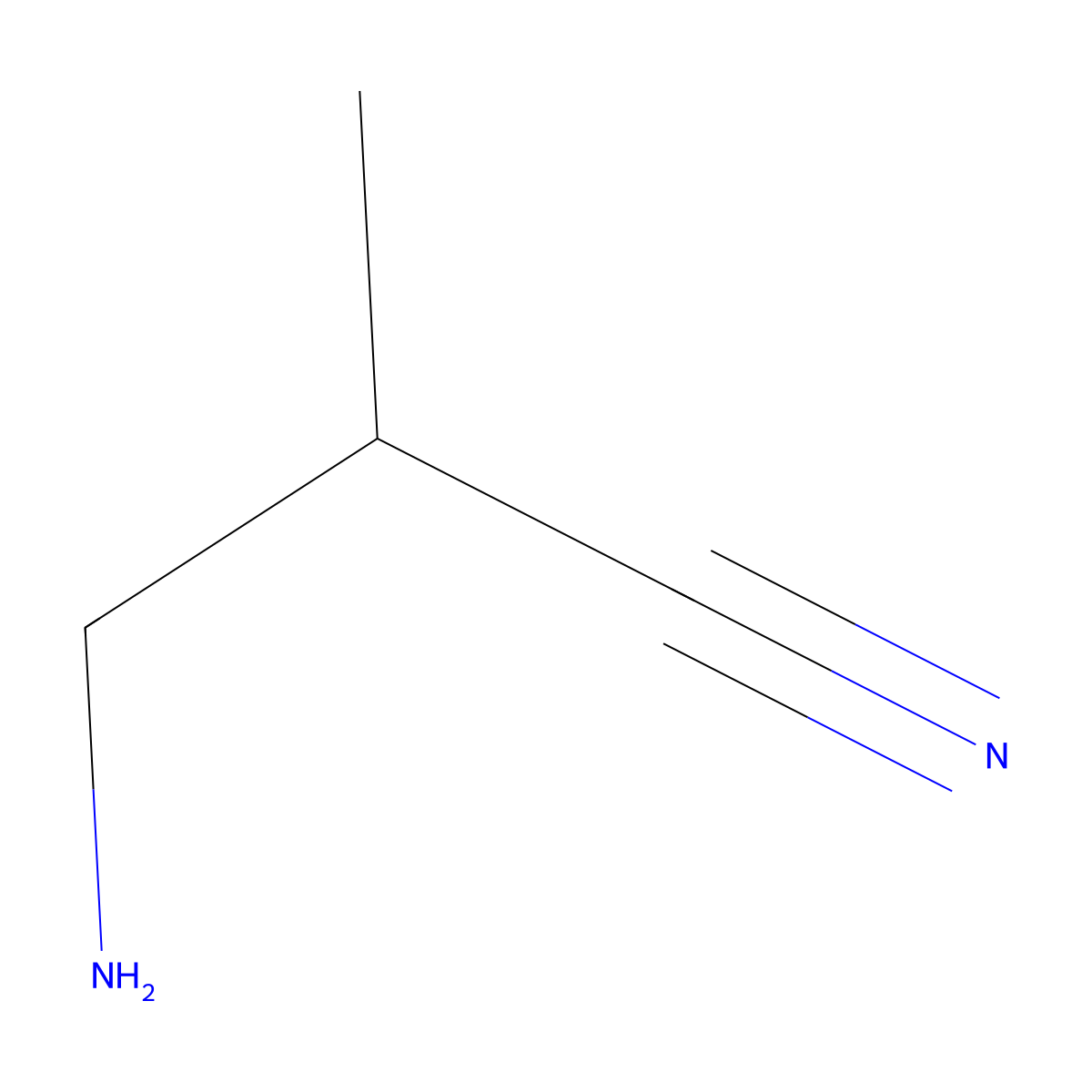 (2R)-3-amino-2-methylpropanenitrile molecular structure, CAS 1426426-60-9