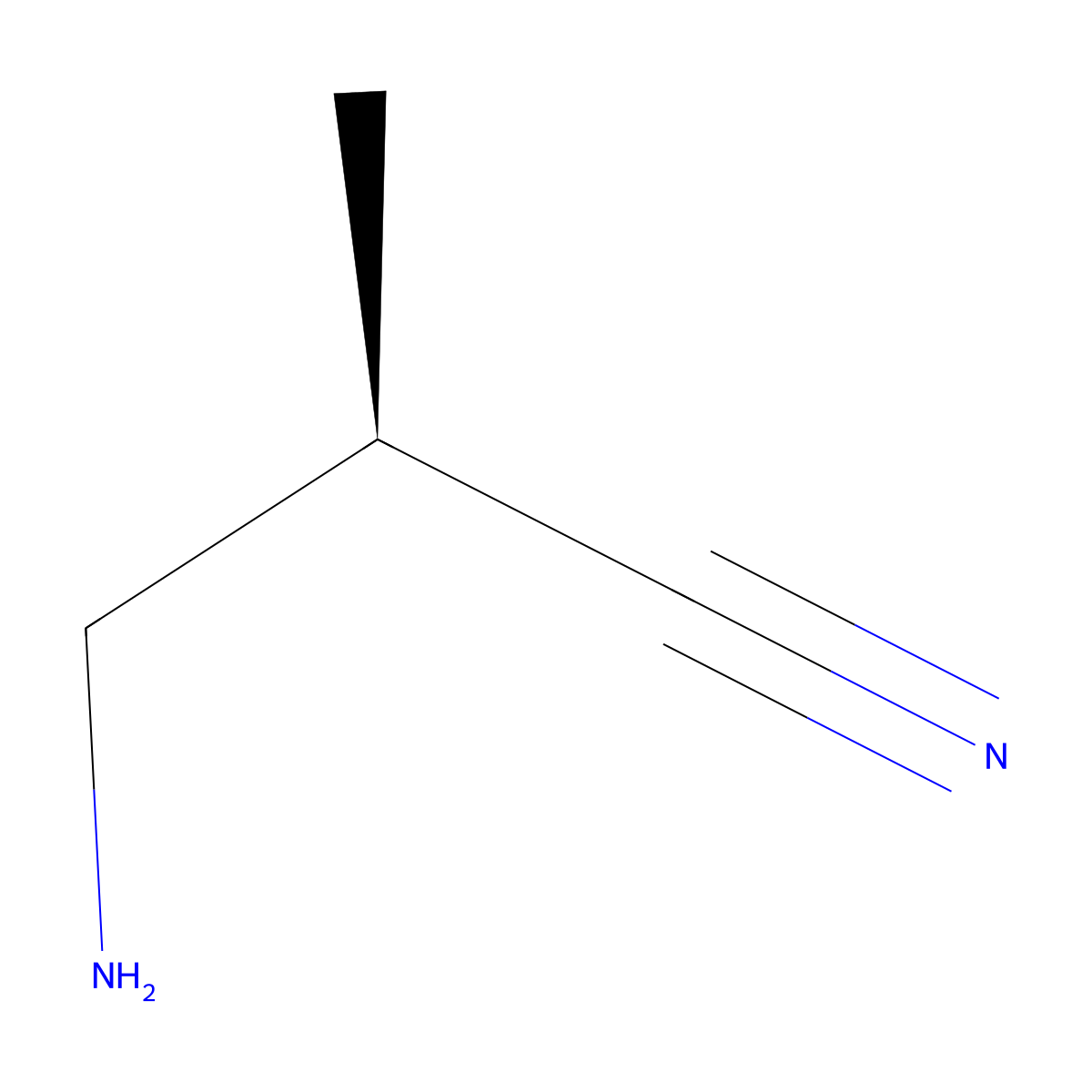 (2R)-3-amino-2-methylpropanenitrile molecular structure, CAS 1426426-60-9