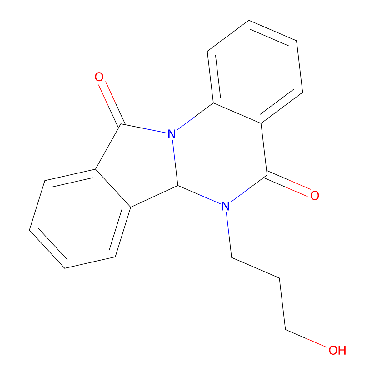 6-(3-Hydroxypropyl)-6,6a-dihydroisoindolo[2,1-a]quinazoline-5,11-dione molecular structure, CAS 1426431-43-7