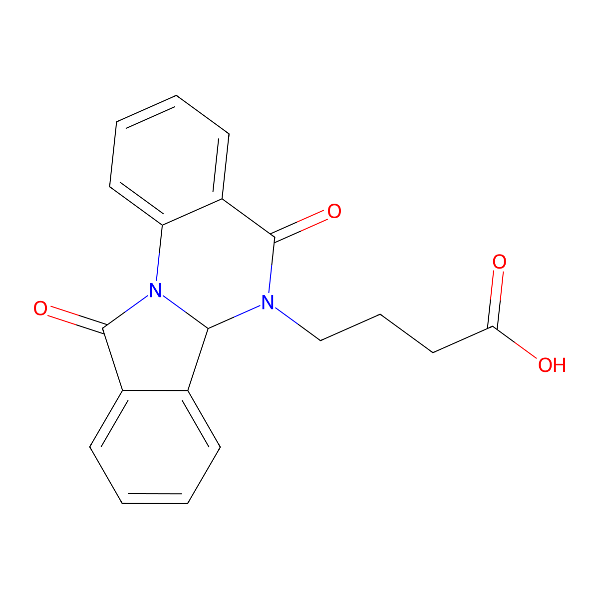 4-(5,11-dioxo-6a,11-dihydroisoindolo[2,1-a]quinazolin-6(5H)-yl)butanoic acid molecular structure, CAS 1426431-44-8
