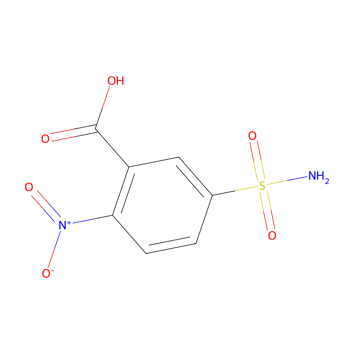 2-Nitro-5-sulfamoylbenzoic acid molecular structure, CAS 1426445-53-5