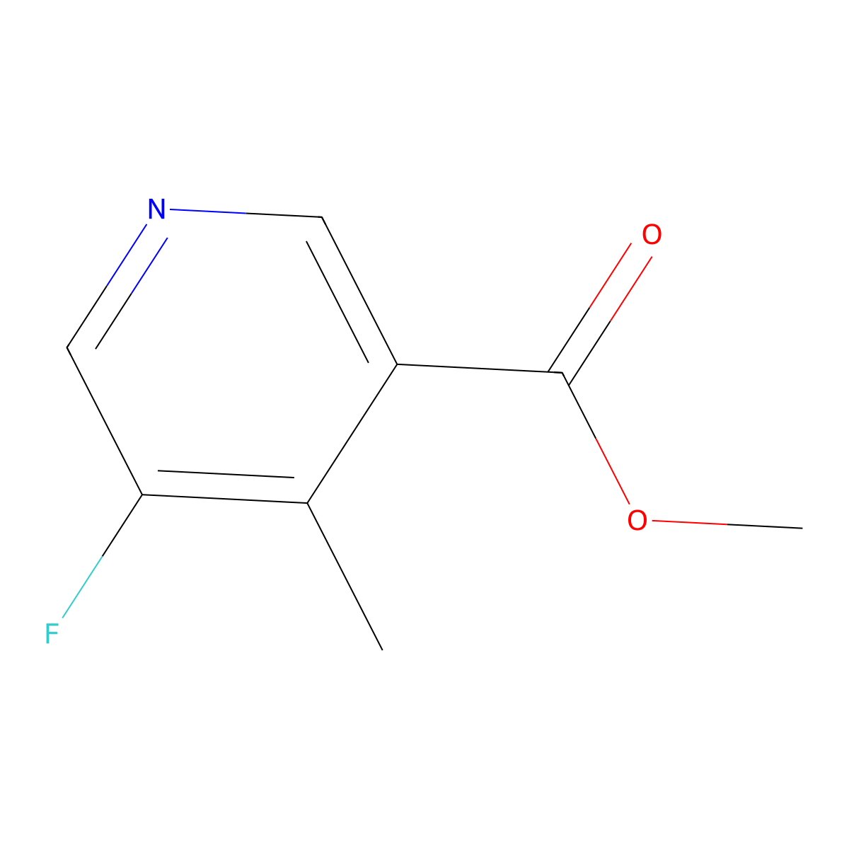 Methyl 5-fluoro-4-methyl-3-pyridinecarboxylate molecular structure, CAS 1426447-11-1