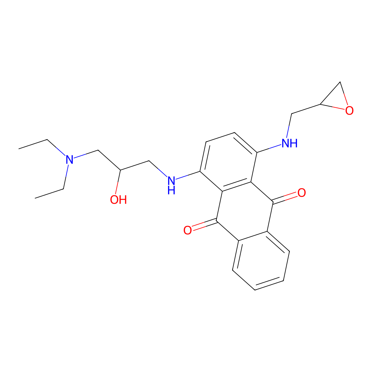 1-[[3-(Diethylamino)-2-hydroxypropyl]amino]-4-(oxiran-2-ylmethylamino)anthracene-9,10-dione molecular structure, CAS 142645-19-0