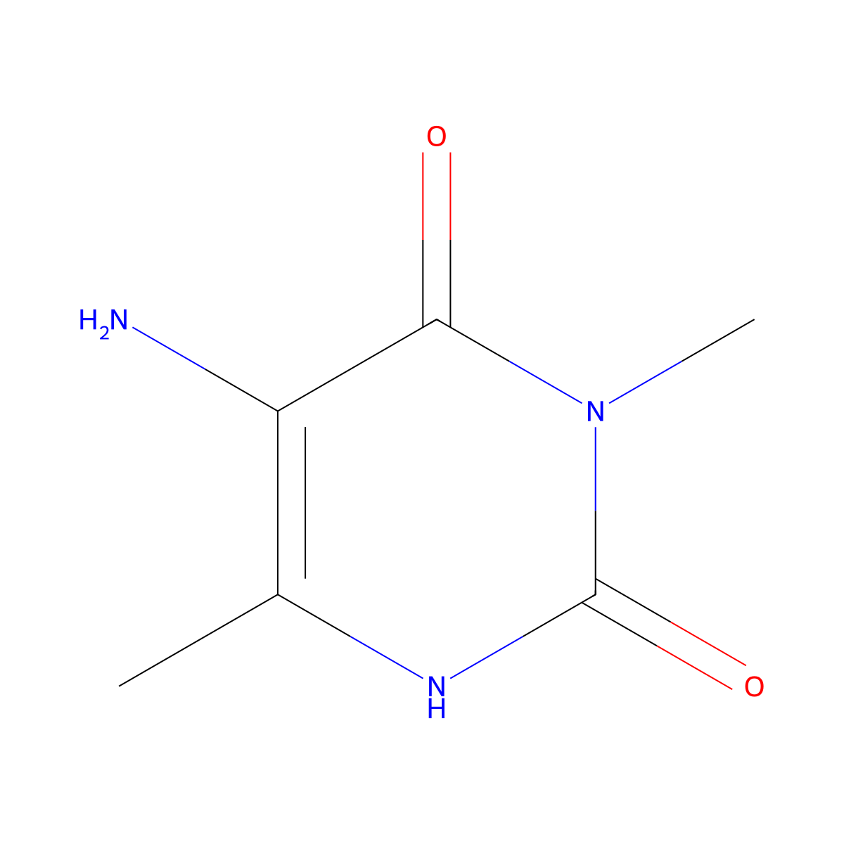 5-Amino-3,6-dimethylpyrimidine-2,4(1H,3H)-dione molecular structure, CAS 142648-55-3