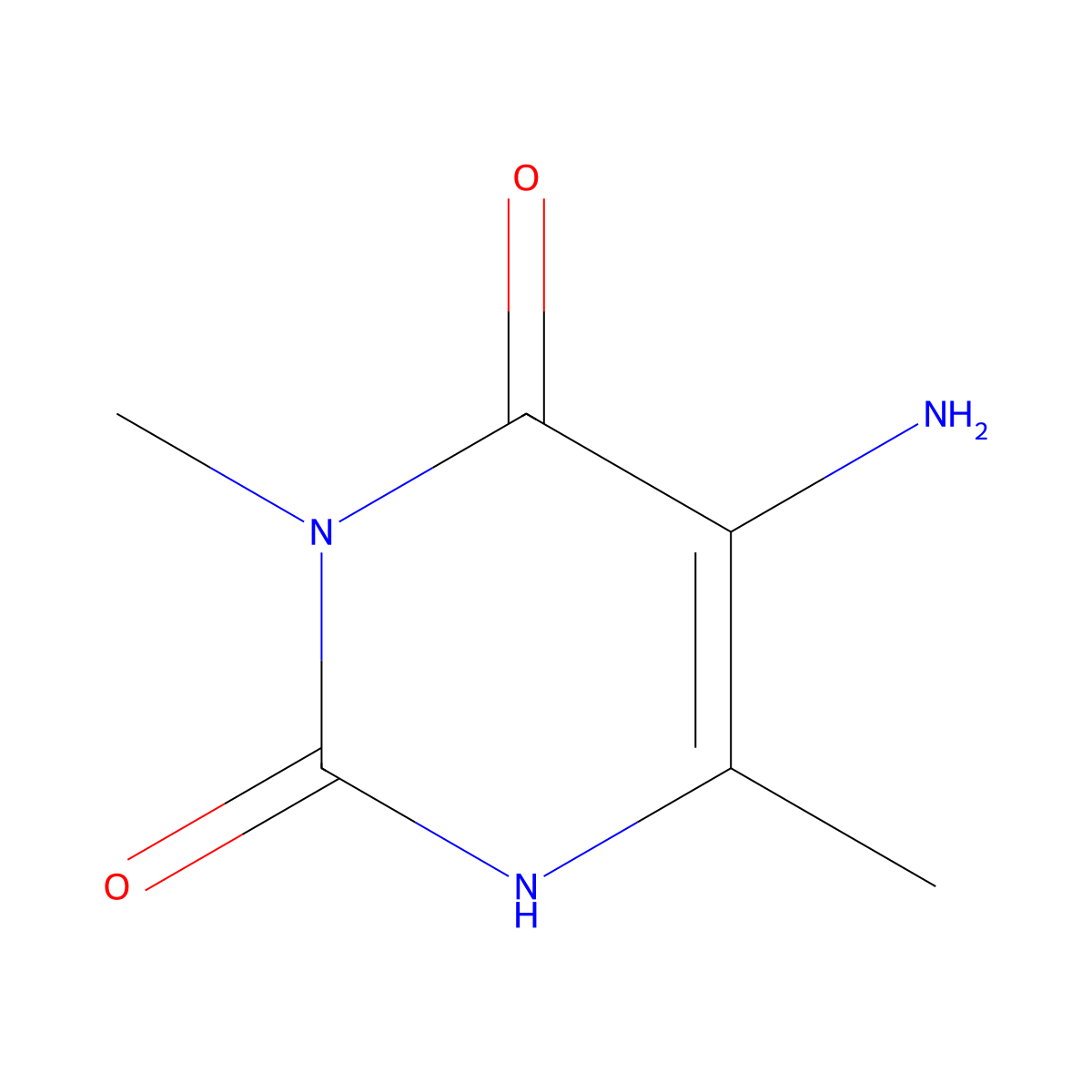 5-Amino-3,6-dimethylpyrimidine-2,4(1H,3H)-dione molecular structure, CAS 142648-55-3