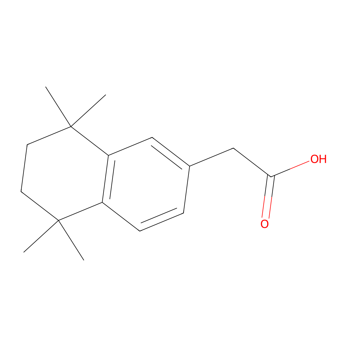 2-(5,5,8,8-Tetramethyl-5,6,7,8-tetrahydronaphthalen-2-yl)acetic acid molecular structure, CAS 142650-45-1