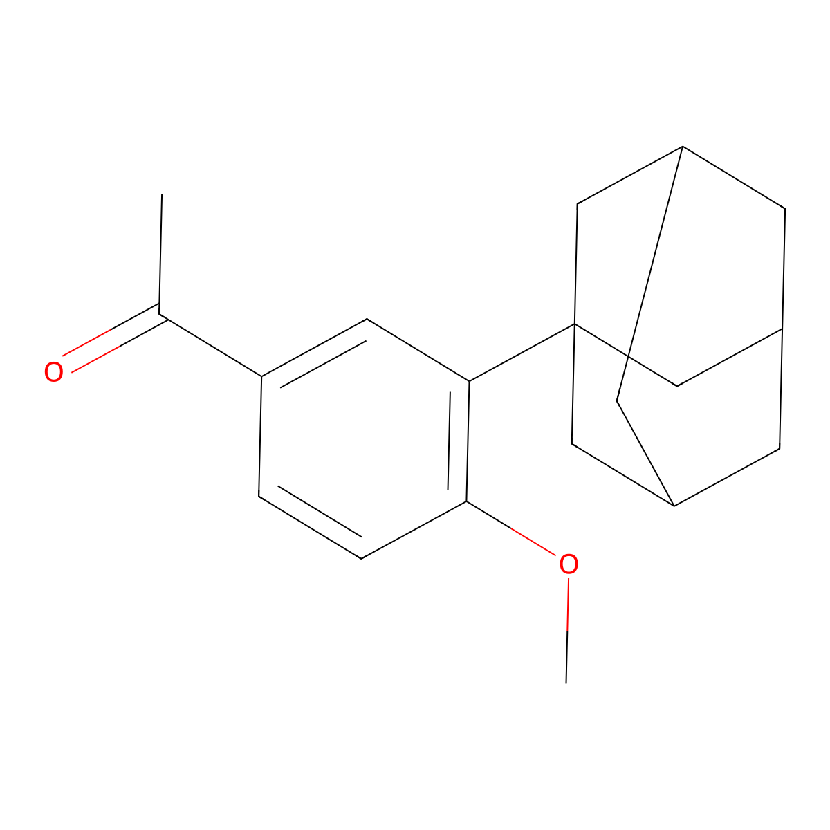 1-(4-Methoxy-3-tricyclo[3.3.1.13,7]dec-1-ylphenyl)ethanone molecular structure, CAS 142651-49-8