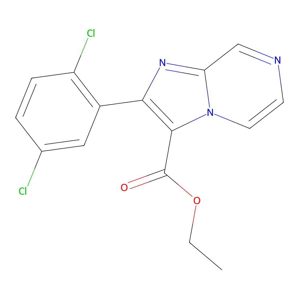 Ethyl 2-(2,5-dichlorophenyl)imidazo[1,2-A]pyrazine-3-carboxylate molecular structure, CAS 1426521-26-7