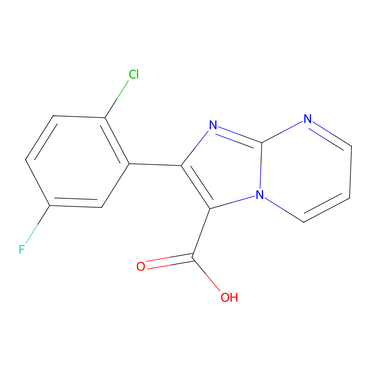 2-(2-Chloro-5-fluorophenyl)imidazo[1,2-A]pyrimidine-3-carboxylic acid molecular structure, CAS 1426521-29-0