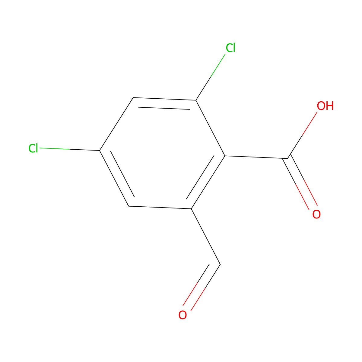 2,4-Dichloro-6-formylbenzoic acid molecular structure, CAS 1426522-77-1