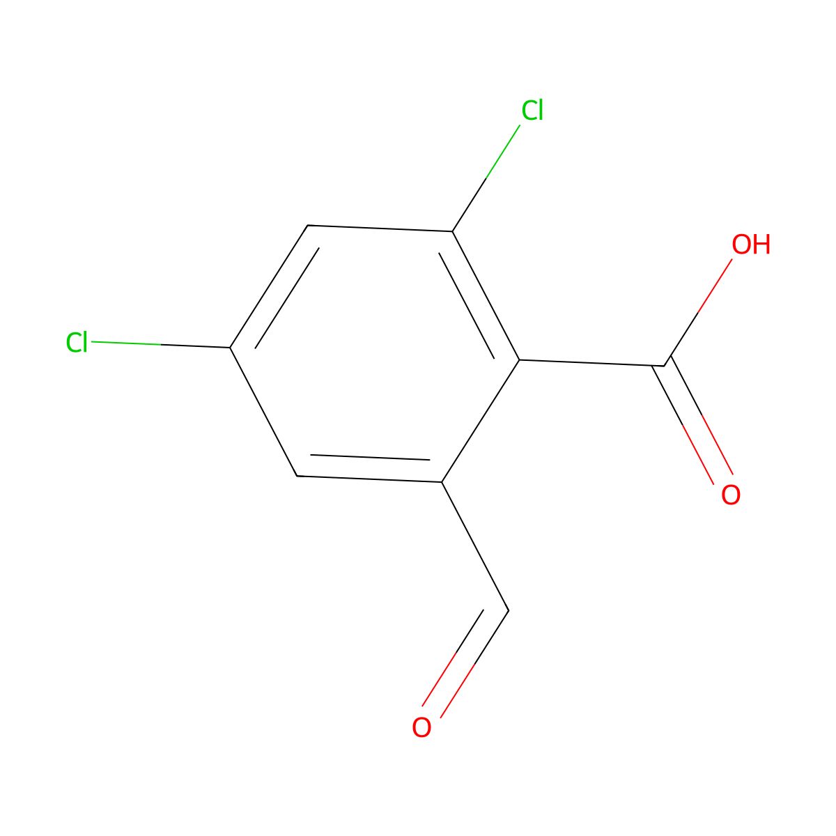 2,4-Dichloro-6-formylbenzoic acid molecular structure, CAS 1426522-77-1