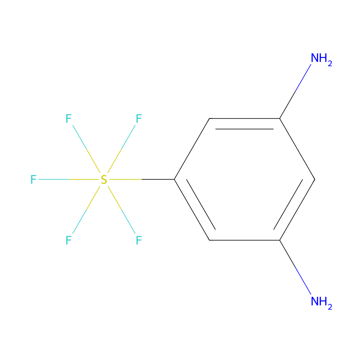 1-Pentafluorosulfanyl-3,5-diaminobenzene molecular structure, CAS 142653-60-9