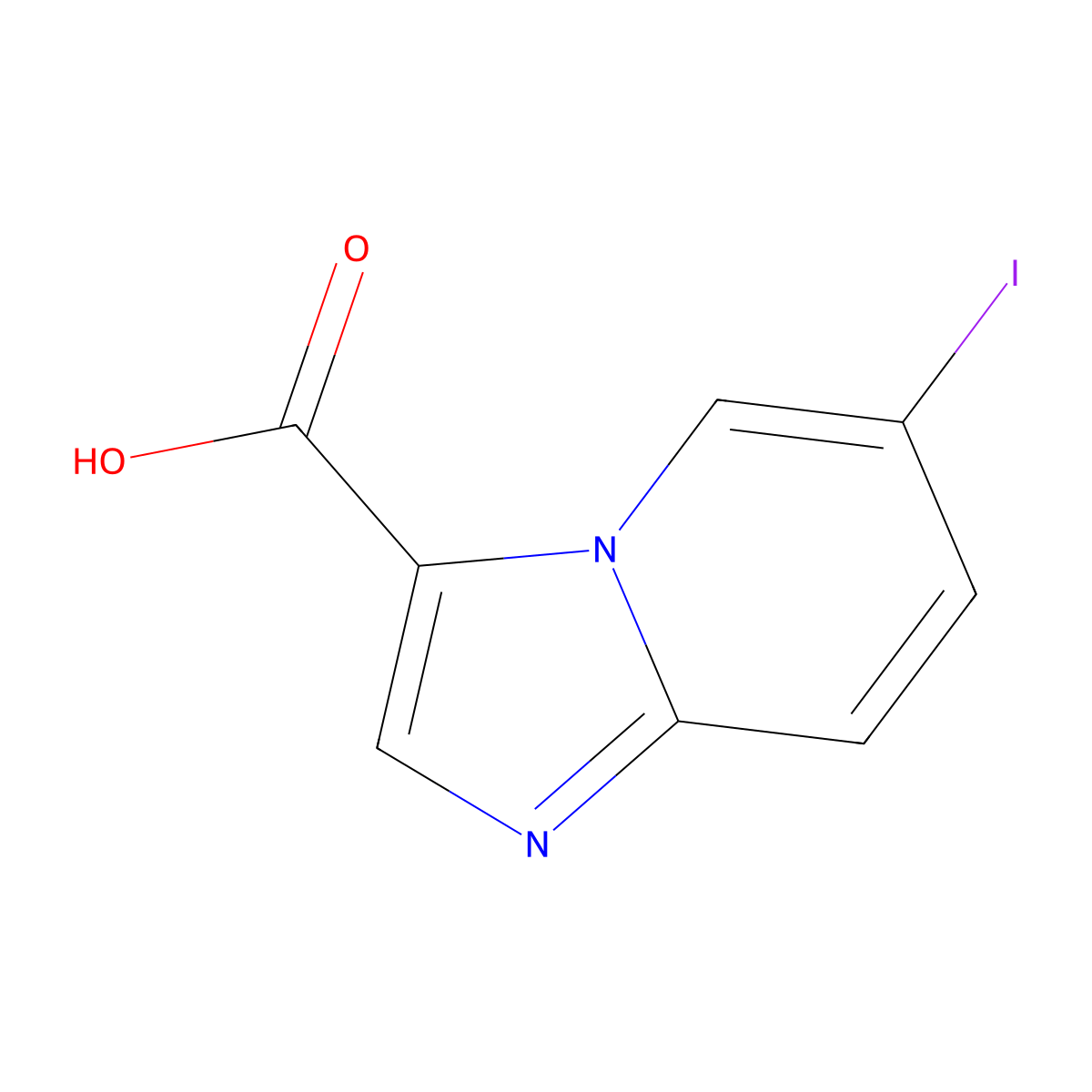 6-Iodoimidazo[1,2-a]pyridine-3-carboxylic acid molecular structure, CAS 1426531-76-1