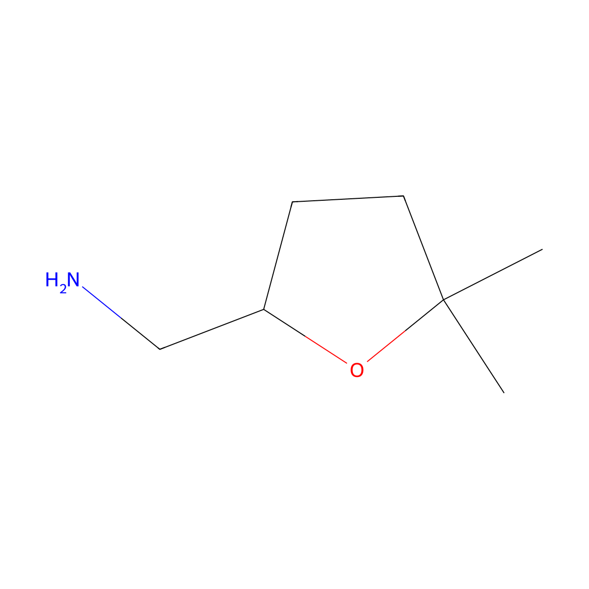 (5,5-Dimethyloxolan-2-yl)methanamine molecular structure, CAS 1426531-82-9