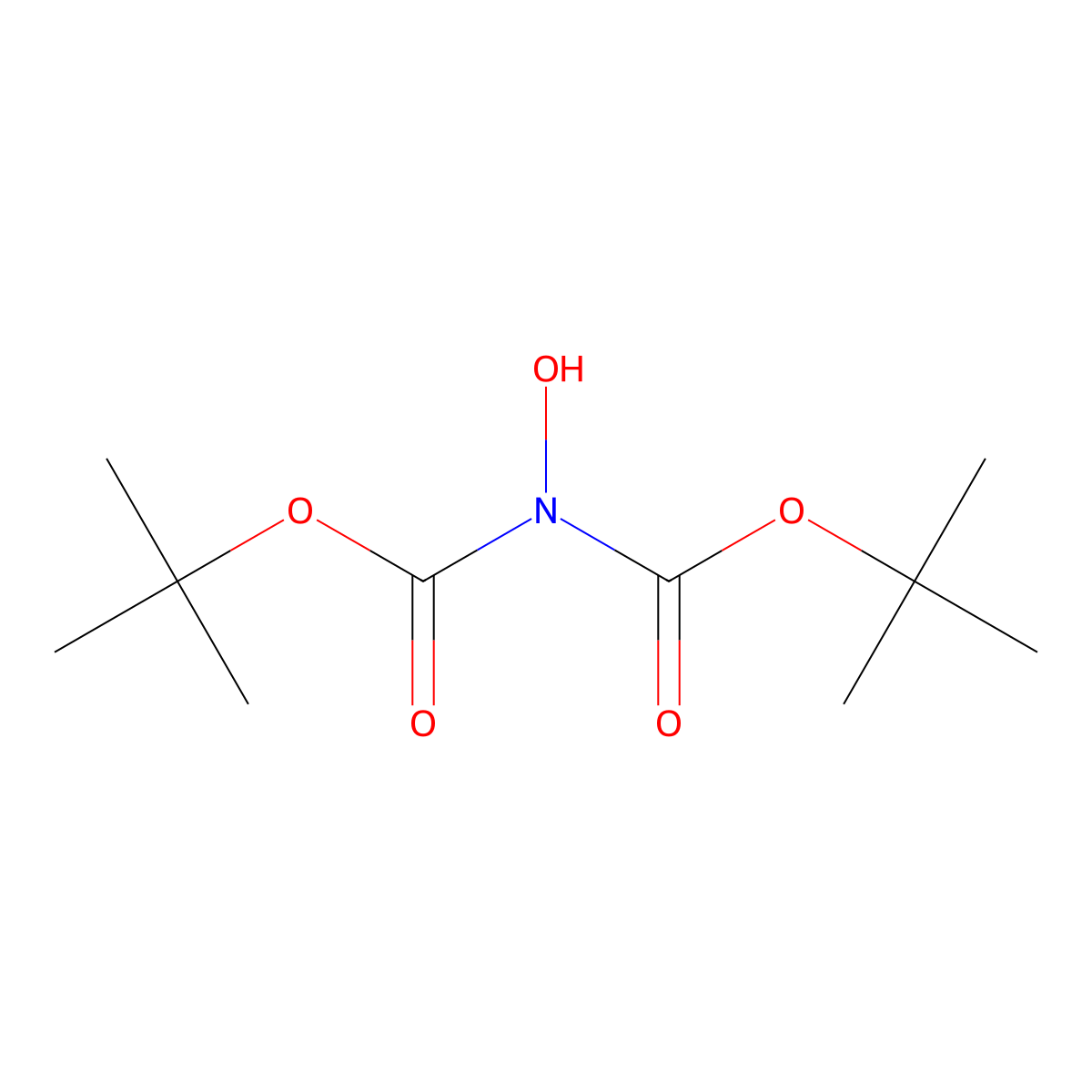 tert-Butyl (tert-butoxycarbonyl)(hydroxy)carbamate molecular structure, CAS 142654-29-3