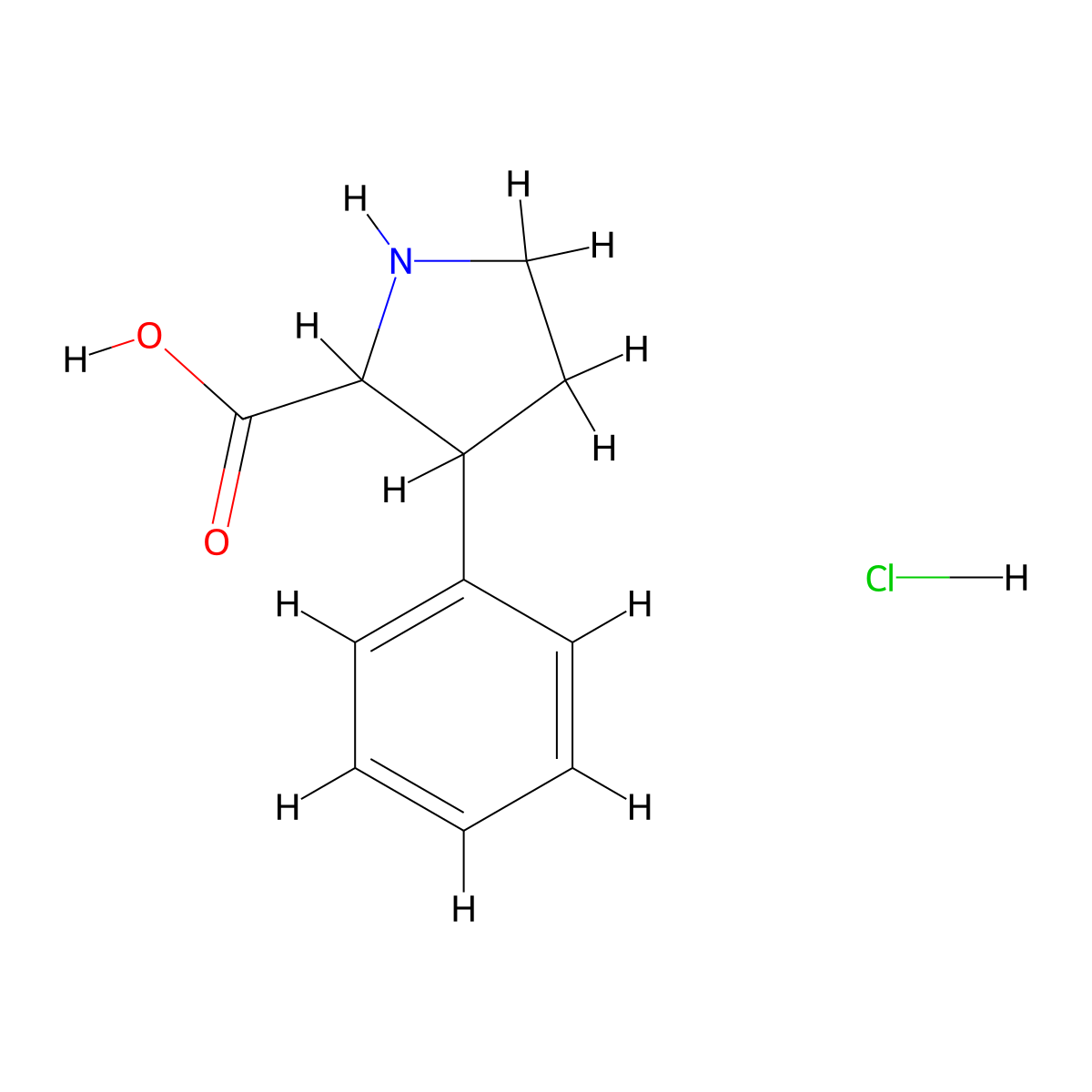 3-Phenylpyrrolidine-2-carboxylic acid hydrochloride molecular structure, CAS 1426559-89-8