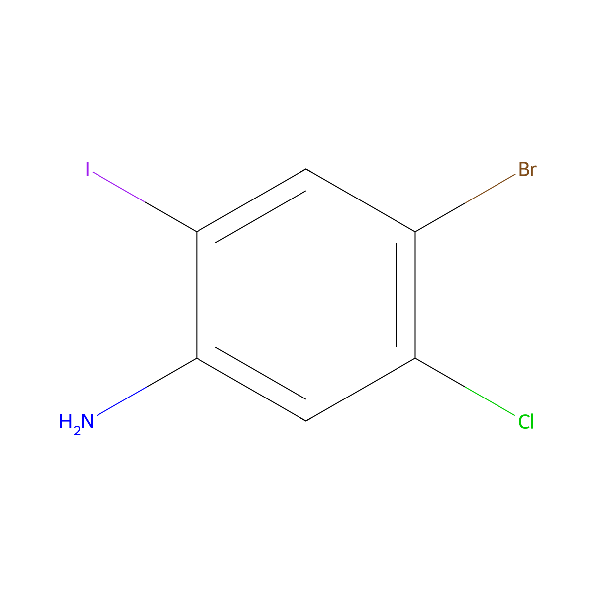 4-Bromo-5-chloro-2-iodoaniline molecular structure, CAS 1426566-89-3