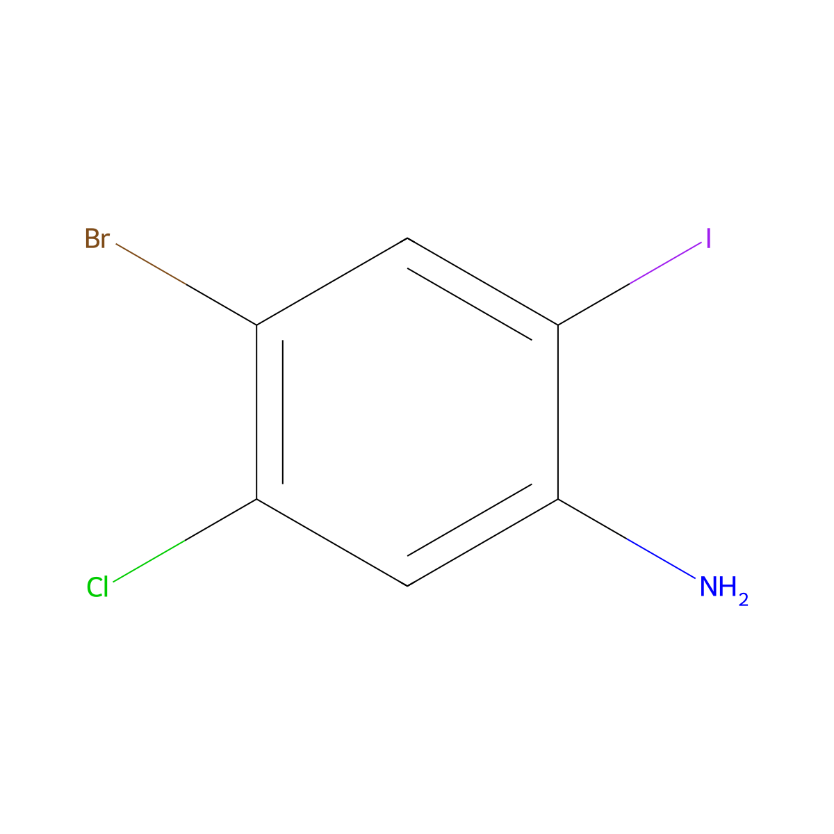 4-Bromo-5-chloro-2-iodoaniline molecular structure, CAS 1426566-89-3