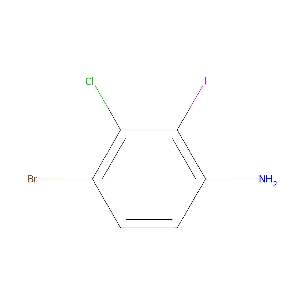 4-Bromo-3-chloro-2-iodoaniline molecular structure, CAS 1426566-90-6