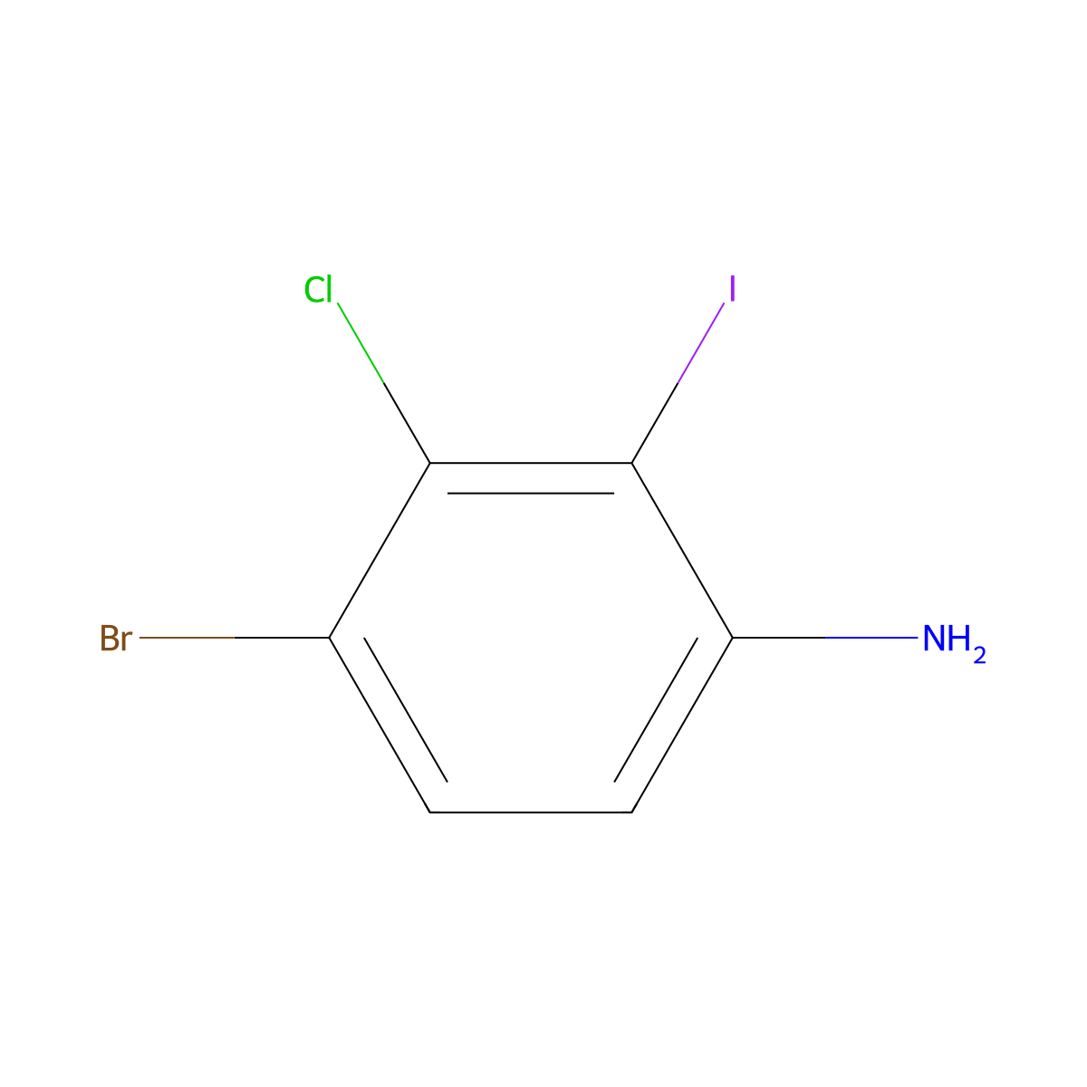 4-Bromo-3-chloro-2-iodoaniline molecular structure, CAS 1426566-90-6
