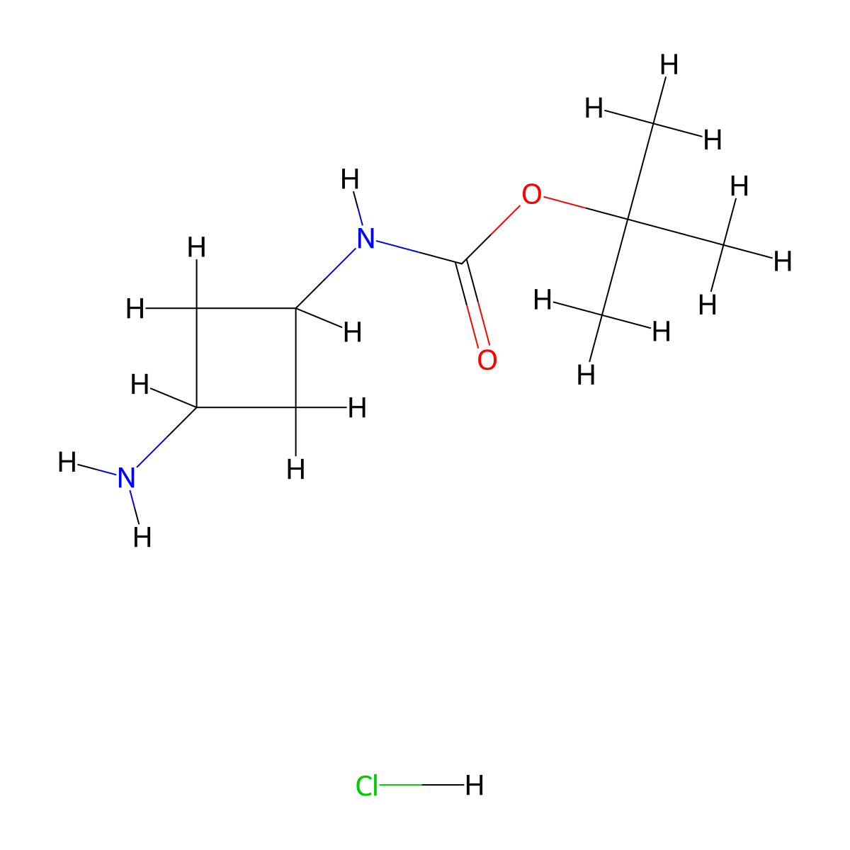 tert-Butyl (3-aminocyclobutyl)carbamate hydrochloride molecular structure, CAS 1426578-55-3