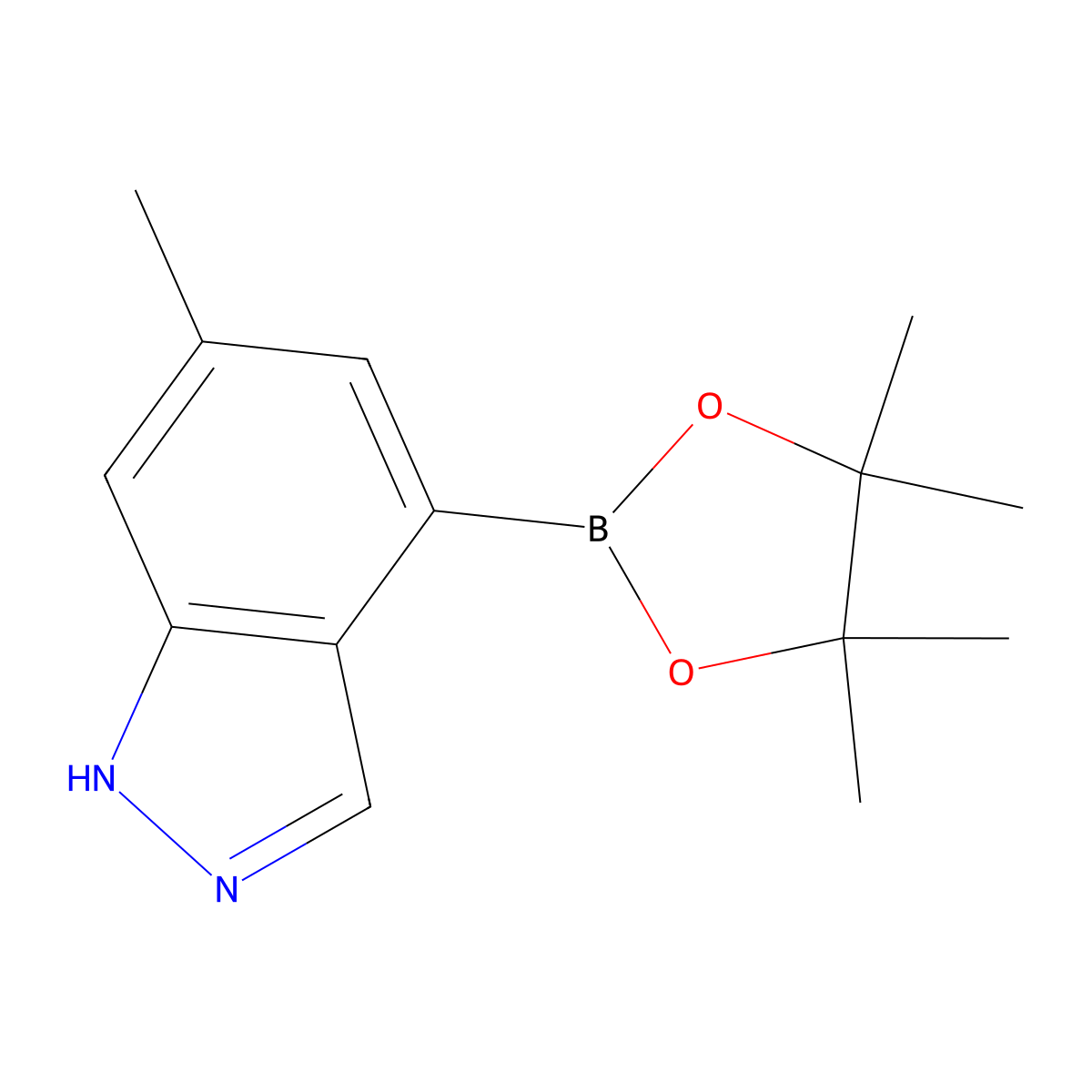 6-methyl-4-(4,4,5,5-tetramethyl-1,3,2-dioxaborolan-2-yl)-1H-indazole molecular structure, CAS 1426579-39-6