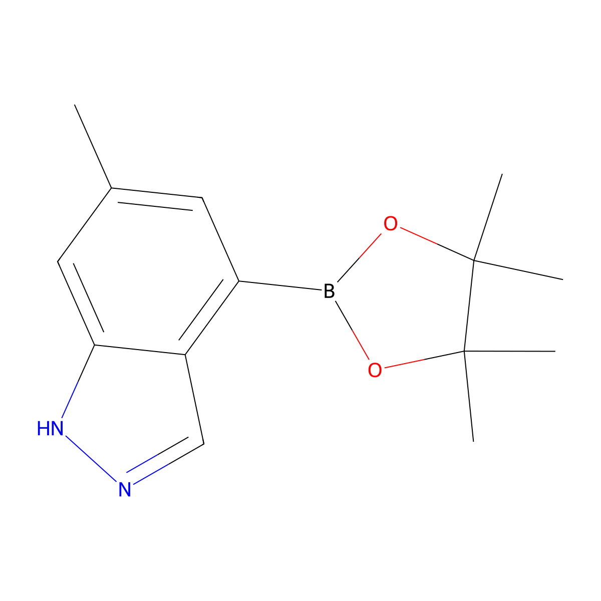 6-methyl-4-(4,4,5,5-tetramethyl-1,3,2-dioxaborolan-2-yl)-1H-indazole molecular structure, CAS 1426579-39-6