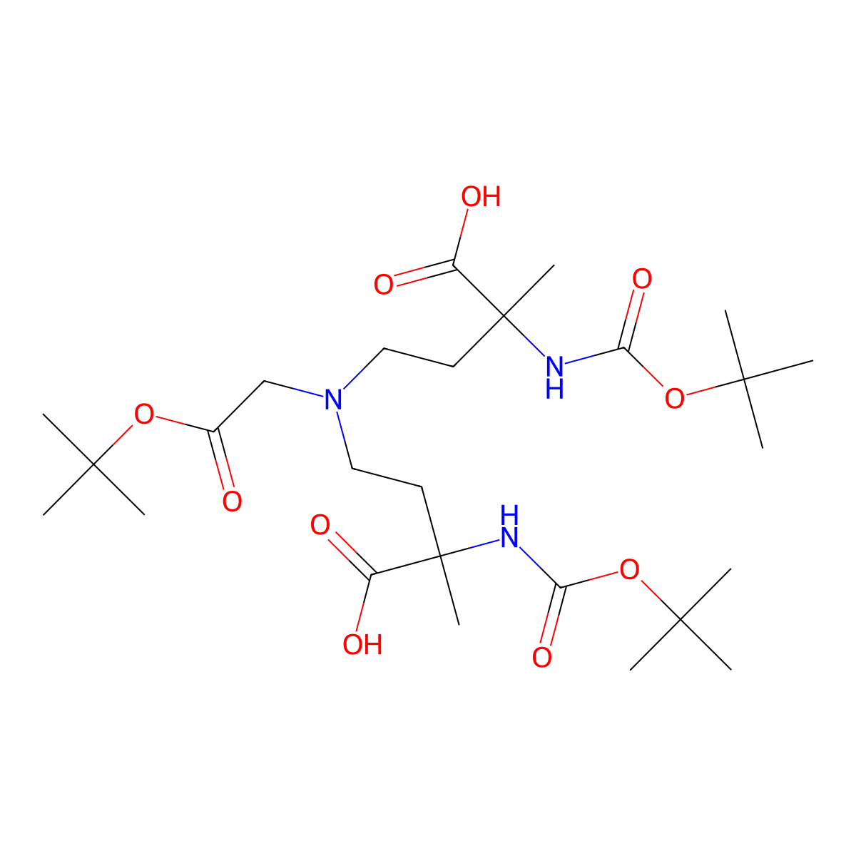 2,2'-(2-tert-Butoxy-2-oxoethylazanediyl)bis(ethane-2,1-diyl) bis(2-(tert-butoxycarbonylamino)propanoate) molecular structure, CAS 1426654-38-7