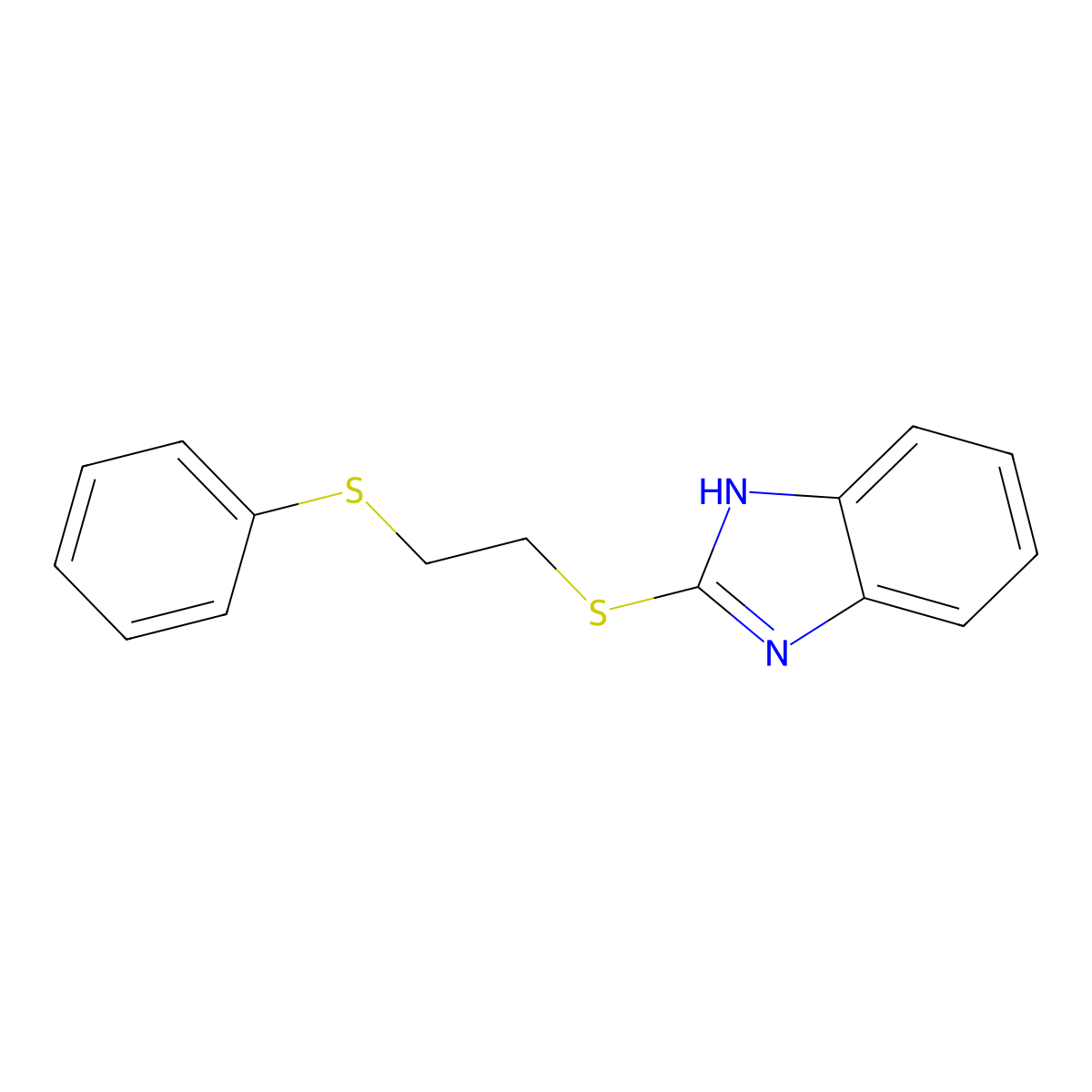 1H-Benzimidazole, 2-[[2-(phenylthio)ethyl]thio]- molecular structure, CAS 1426654-40-1